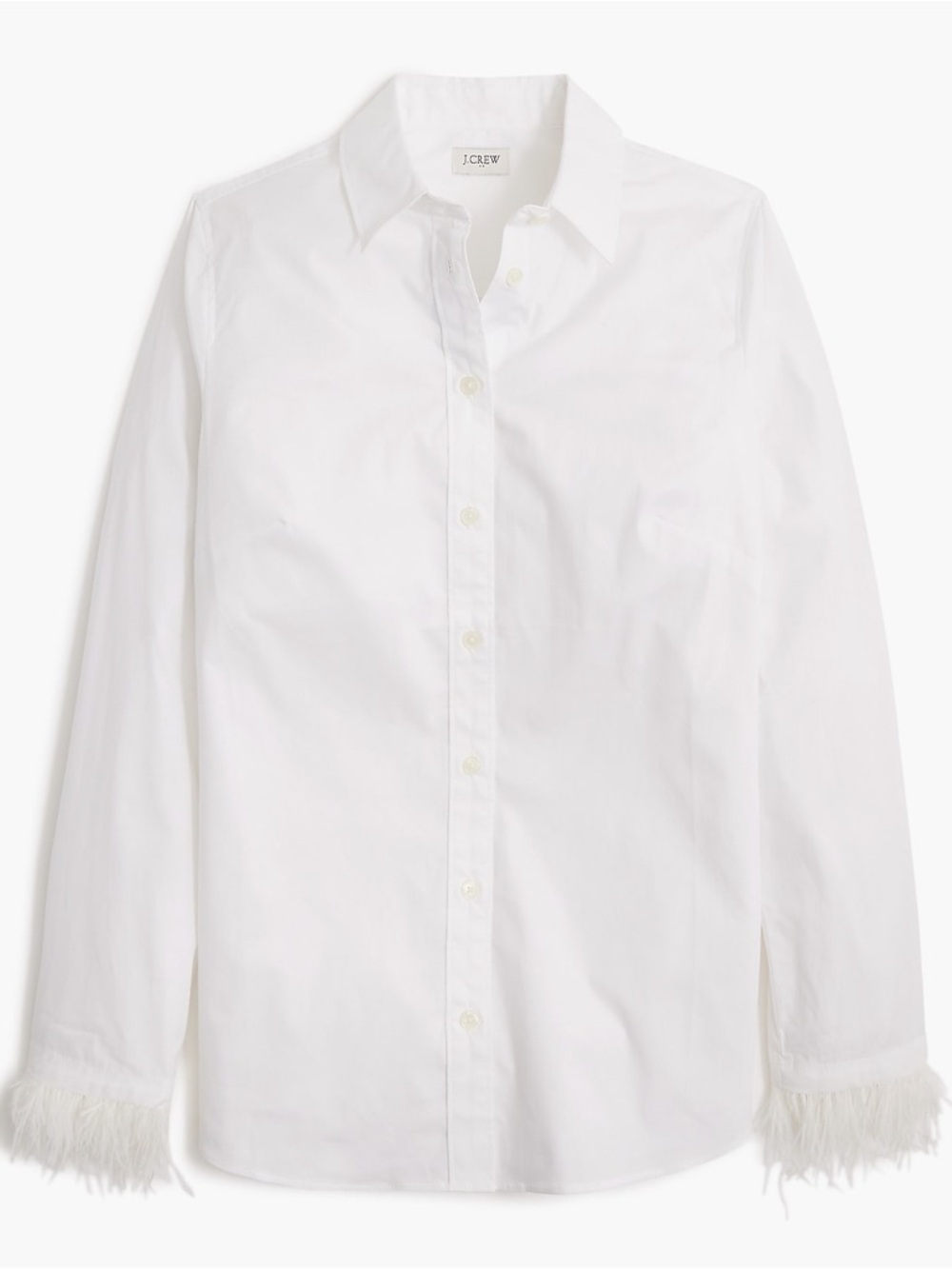 J. Crew Feather Cuffed White Shirt